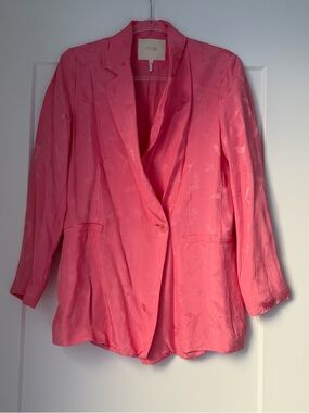 Maje Coral Pink Single-Button Blazer